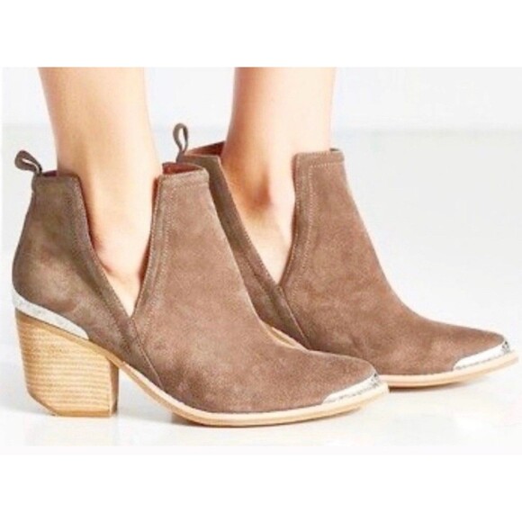 Jeffrey Campbell Women Cromwell Taupe Western Cowboy Metal Tip Boots sz 7.5 - Picture 9 of 12